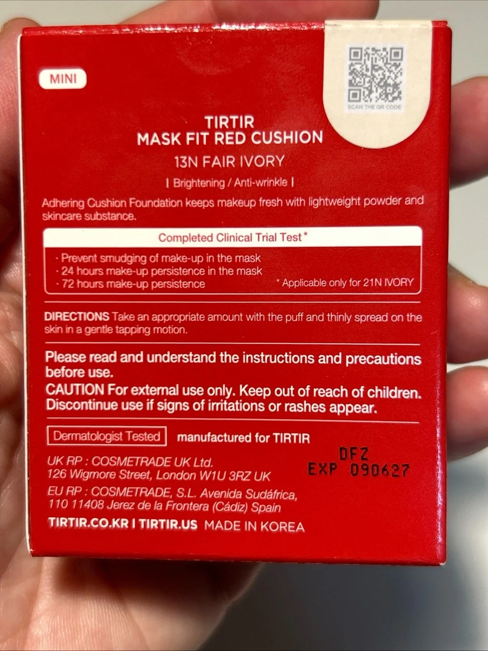 2 TIRTIR Mini Mask Fit Red Cushion Foundation 13N Fair Ivory 4.5g 0.15oz